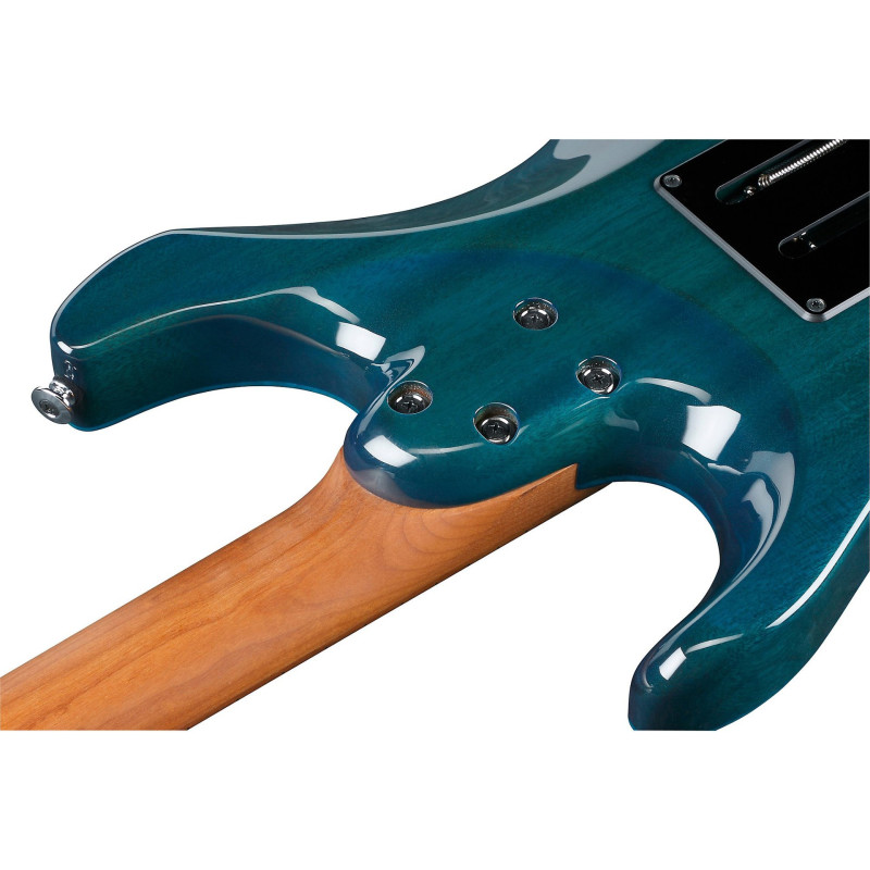 IBANEZ MM1TAB Transparent Aqua Blue Guitare electrique avec valise