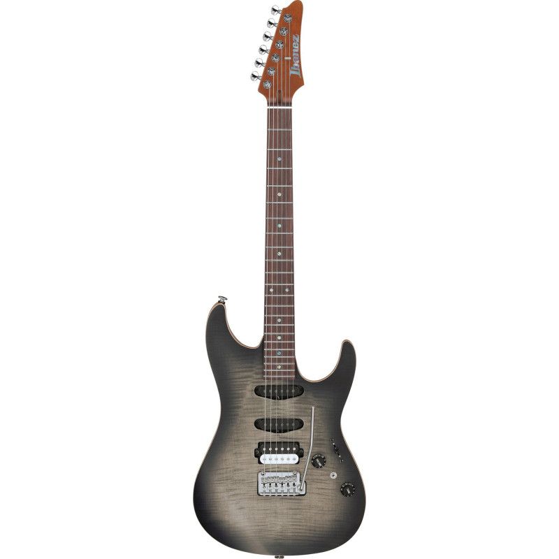 IBANEZ TQM2CUF Charcoal Black Burst Flat Guitare electrique avec valise