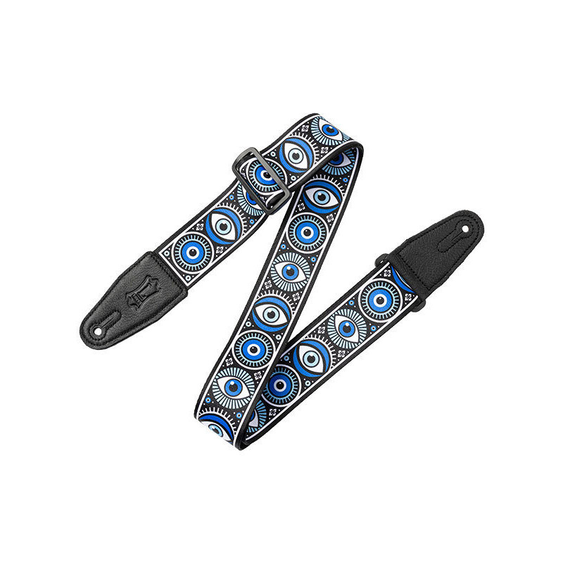 LEVY'S MP2CVY-004 Clairvoyant Series 5cm polyester embout cuir avec motifs Evil eye