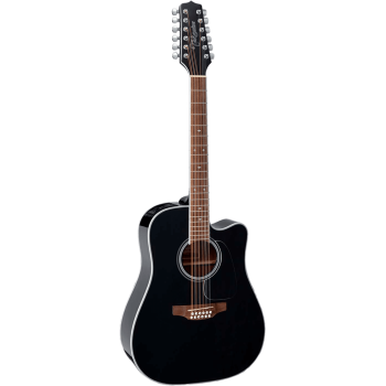 TAKAMINE GD38CE-BLK guitare électro-acoustique gd38ce black 12 cordes + housse