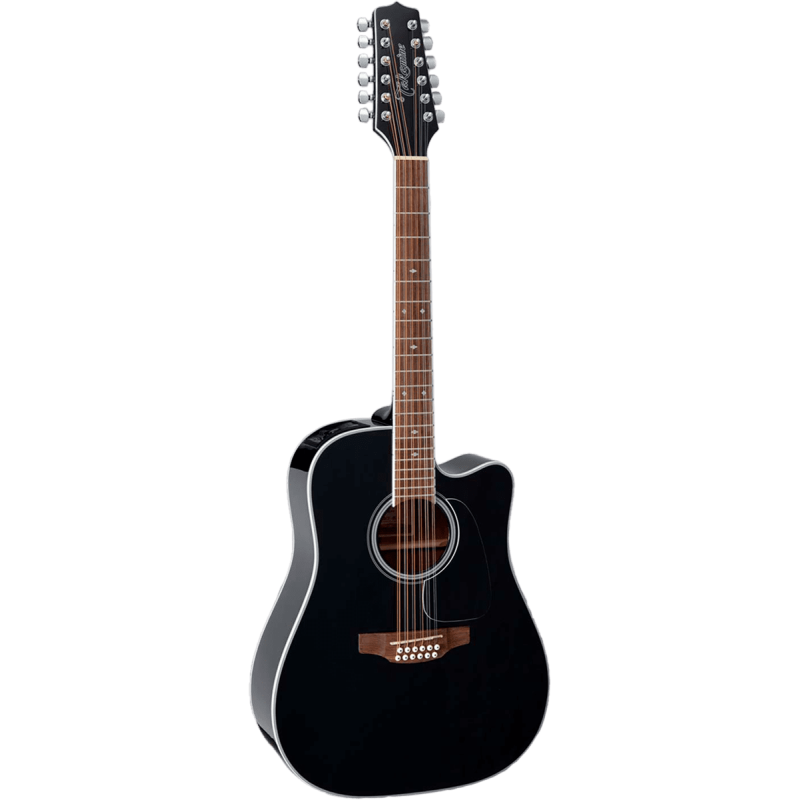 TAKAMINE GD38CE-BLK guitare électro-acoustique gd38ce black 12 cordes + housse