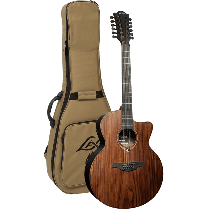 LAG SAUVAGE-J12CE guitare acoustique sauvage jumbo 12 cordes pan coupé électro