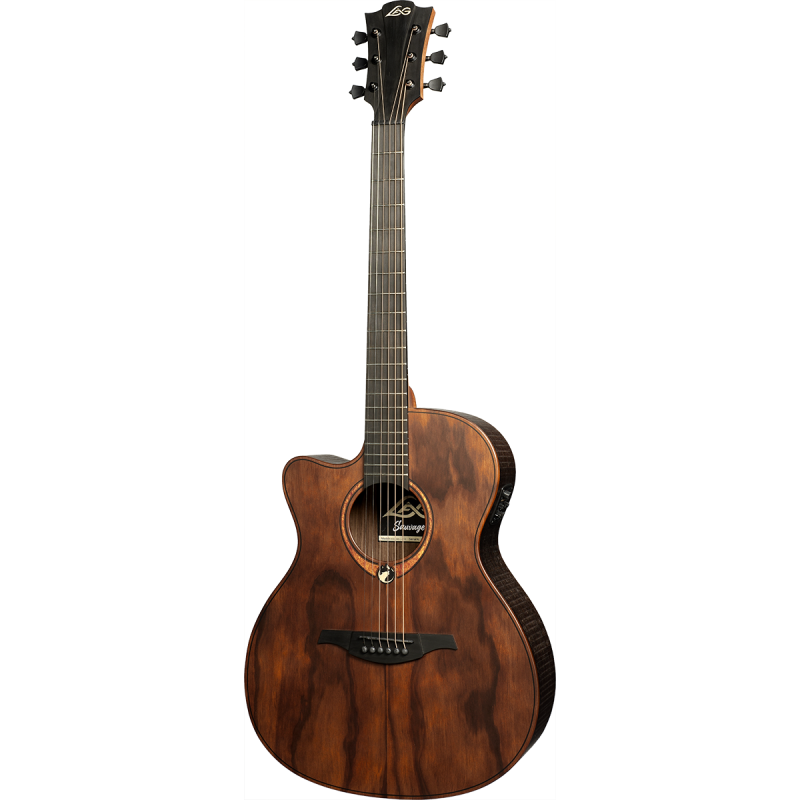 LAG SAUVAGE-L-ACE guitare acoustique sauvage auditorium pan coupé électro gaucher