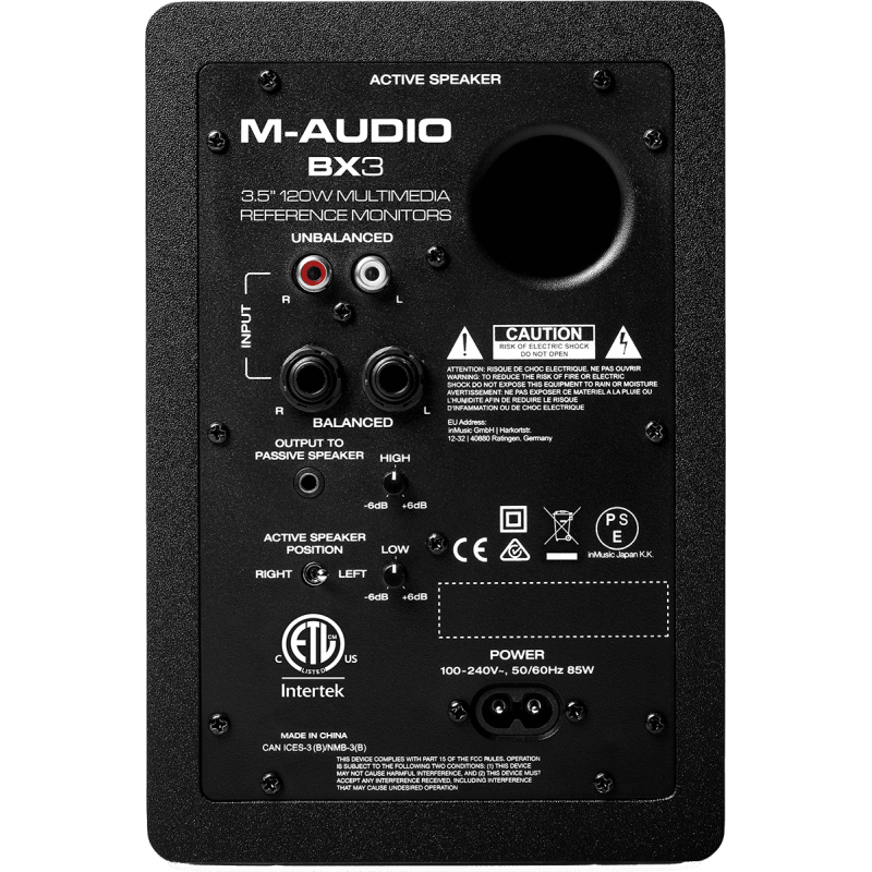 M-AUDIO BX3D3 enceintes actives 2 voies 3,5" 120w (paire)