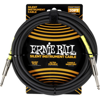 ERNIE BALL 6473 cables instrument classic silent jack/jack 6m noir