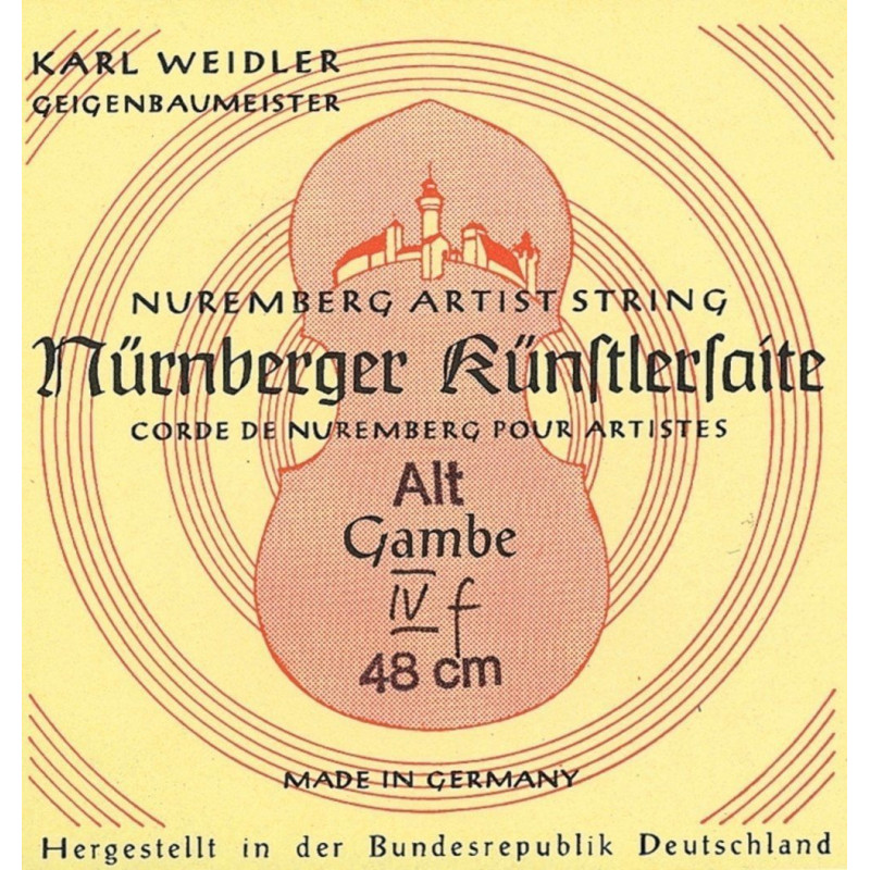 NÜRNBERGER Cordes pour gambe Künstler Noyau corde. acier chromé filé Ré1 x