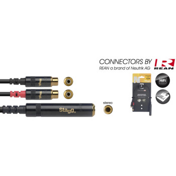 STAGG NYA010/JS2CFR cable adaptateur en y série n - jack stéréo m / 2x cinch (rca)