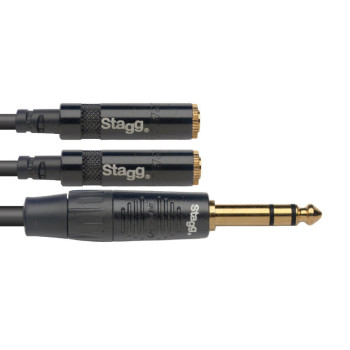 STAGG NYA010/PS2MJSR série n cable y mini jack/jack (m/f) stéréo 10 cm