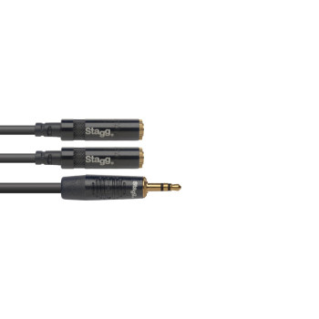 STAGG NYA010/MPS2MJSR cable adaptateur en y série n - mini jack stéréo m / 2x mini jack stéréo