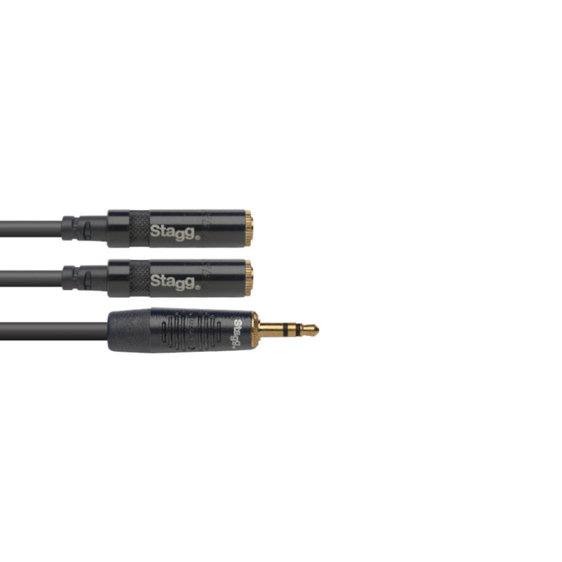 STAGG NYA010/MPS2MJSR cable adaptateur en y série n - mini jack stéréo m / 2x mini jack stéréo