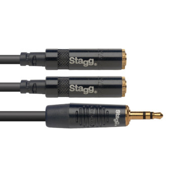 STAGG NYA010/MPS2MJSR cable adaptateur en y série n - mini jack stéréo m / 2x mini jack stéréo