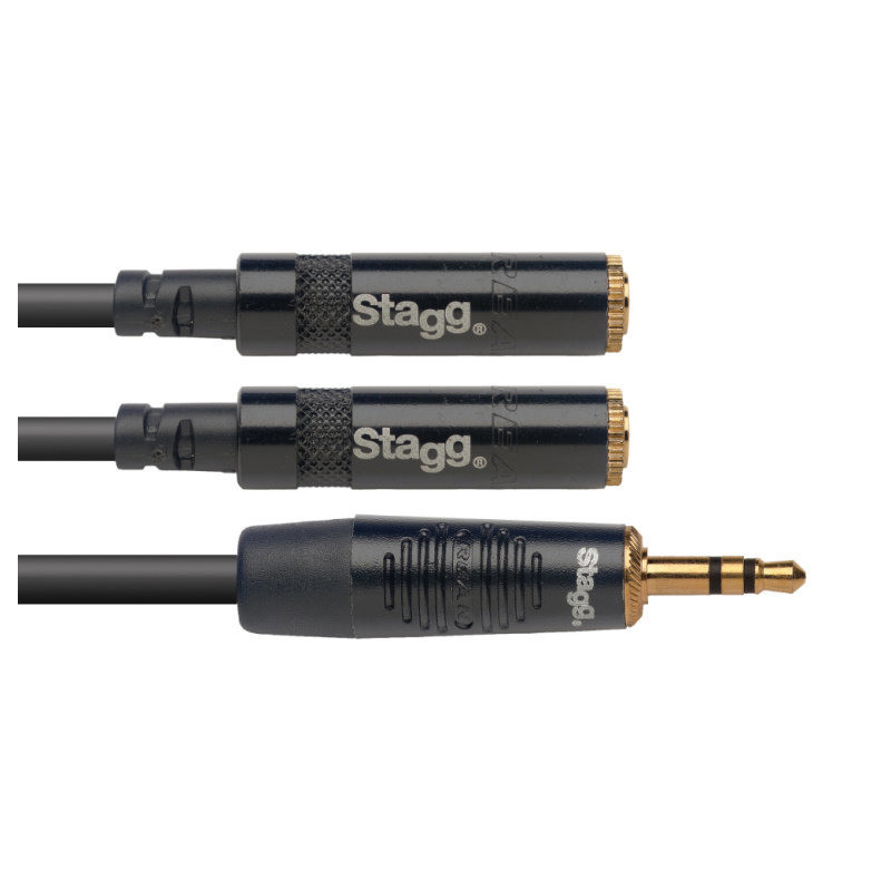 STAGG NYA010/MPS2MJSR cable adaptateur en y série n - mini jack stéréo m / 2x mini jack stéréo