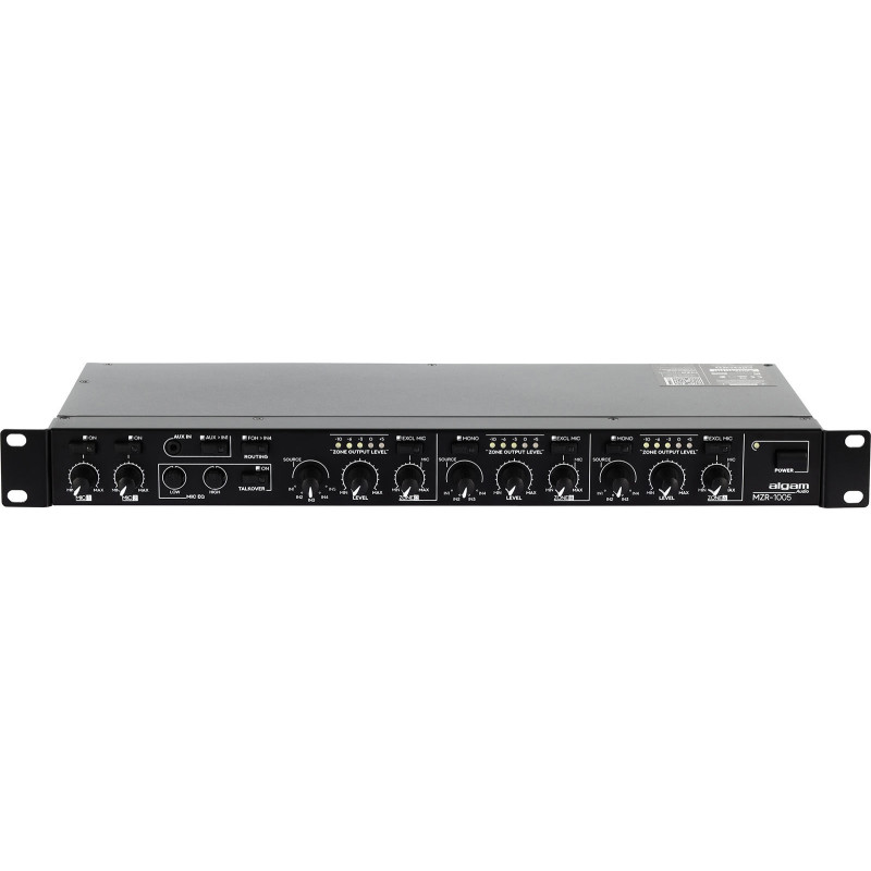 ALGAM AUDIO MZR-1005 mixeur/zoneur 5 entrées stéréo 2 + 1 zones rackable