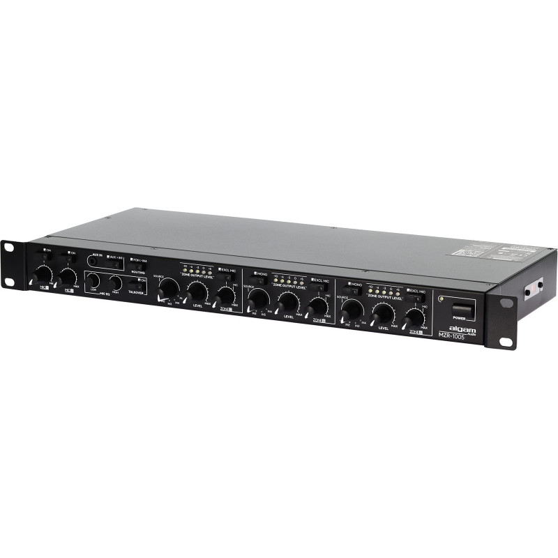 ALGAM AUDIO MZR-1005 mixeur/zoneur 5 entrées stéréo 2 + 1 zones rackable