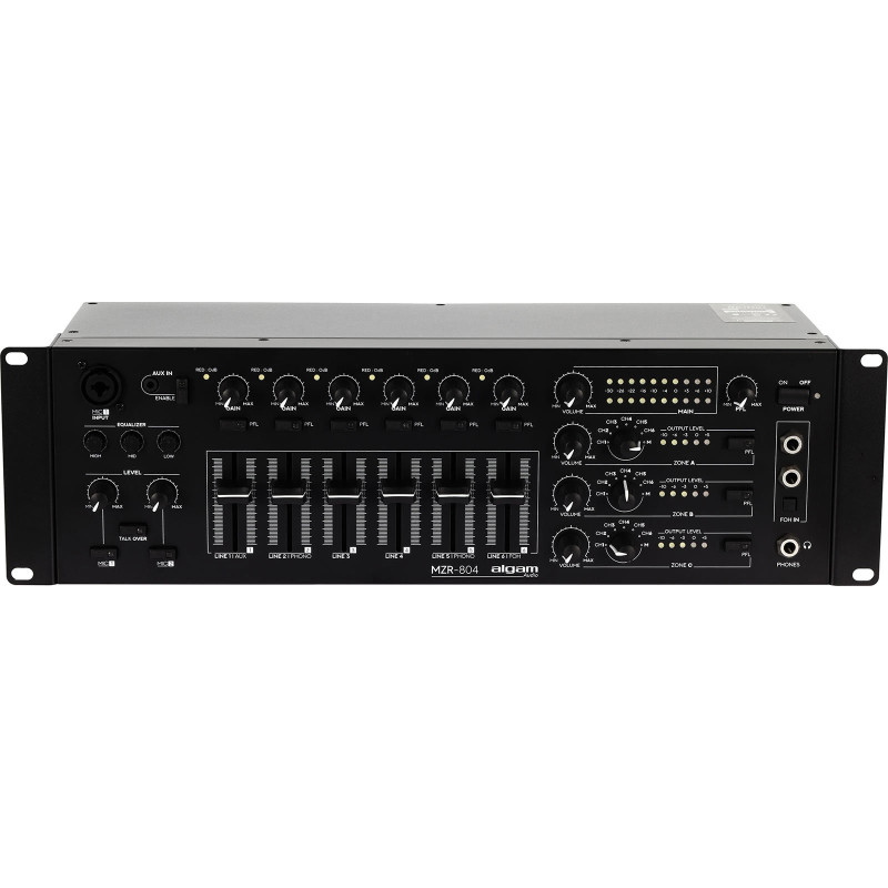 ALGAM AUDIO MZR-804 mixeur/zoneur 6 + 2 entrées 4 zones rackable