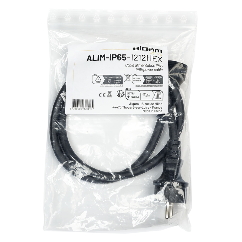 ALGAM LIGHTING ALIM-IP65-1212HEX câble d'alimentation ip65 1,5 mm² pour ip par 1212 hex