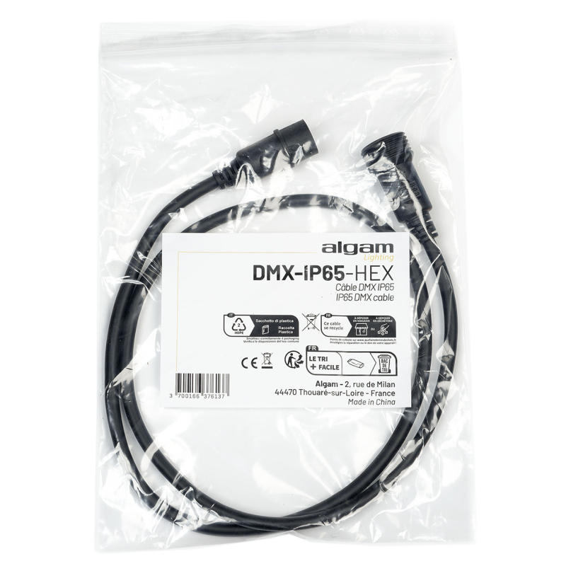 ALGAM LIGHTING DMX-IP65-HEX câble dmx ip65 pour ip par 712 et 1212 hex