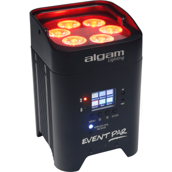 ALGAM LIGHTING EVENTPAR par sur batterie 6 led 12w rgbwauv ir et dmx sans-fil