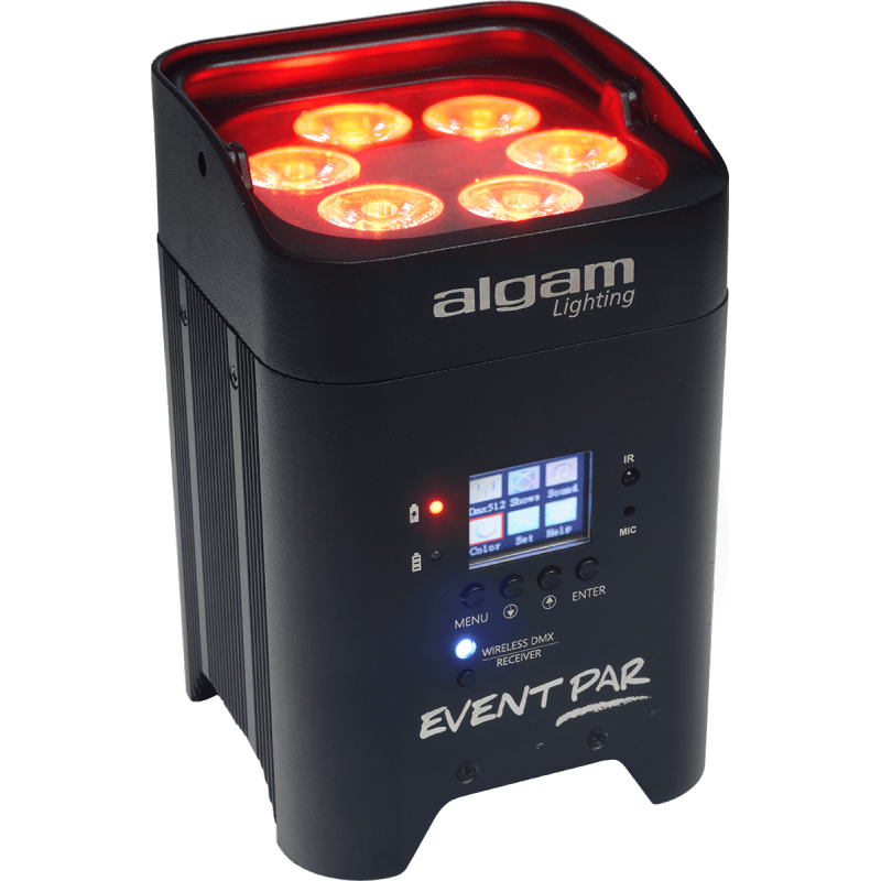 ALGAM LIGHTING EVENTPAR par sur batterie 6 led 12w rgbwauv ir et dmx sans-fil