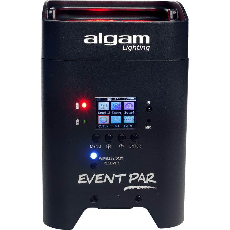 ALGAM LIGHTING EVENTPAR par sur batterie 6 led 12w rgbwauv ir et dmx sans-fil