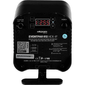 ALGAM LIGHTING EVENTPAR612-HEX-IP par sur batterie 6 led 12w rgbwa+uv ip65 ir dmx sans fil