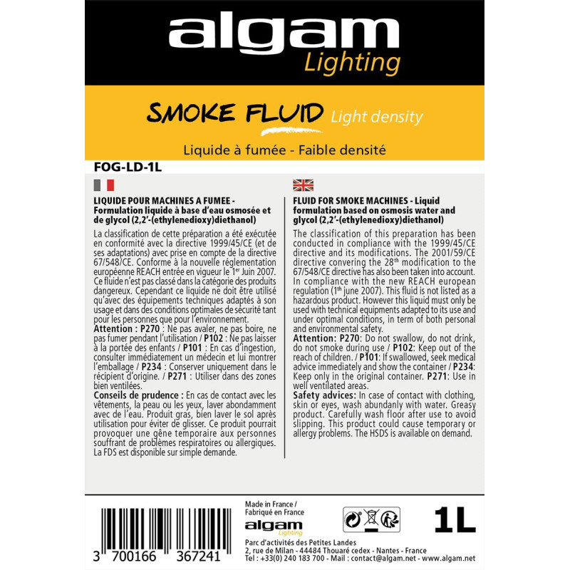 ALGAM LIGHTING FOG-LD-1L liquide fumée faible densité 1l