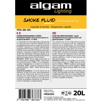 ALGAM LIGHTING FOG-QD-20L liquide fumée dispersion rapide 20l