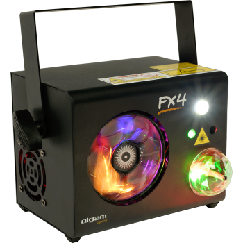 ALGAM LIGHTING FX-4 projecteur 4-en-1 par 4 led 9x 3w + strob + laser rg