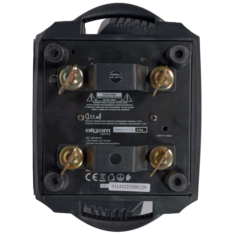ALGAM LIGHTING MW19X15Z lyre wash zoom 19 x 15w leds 4 en 1