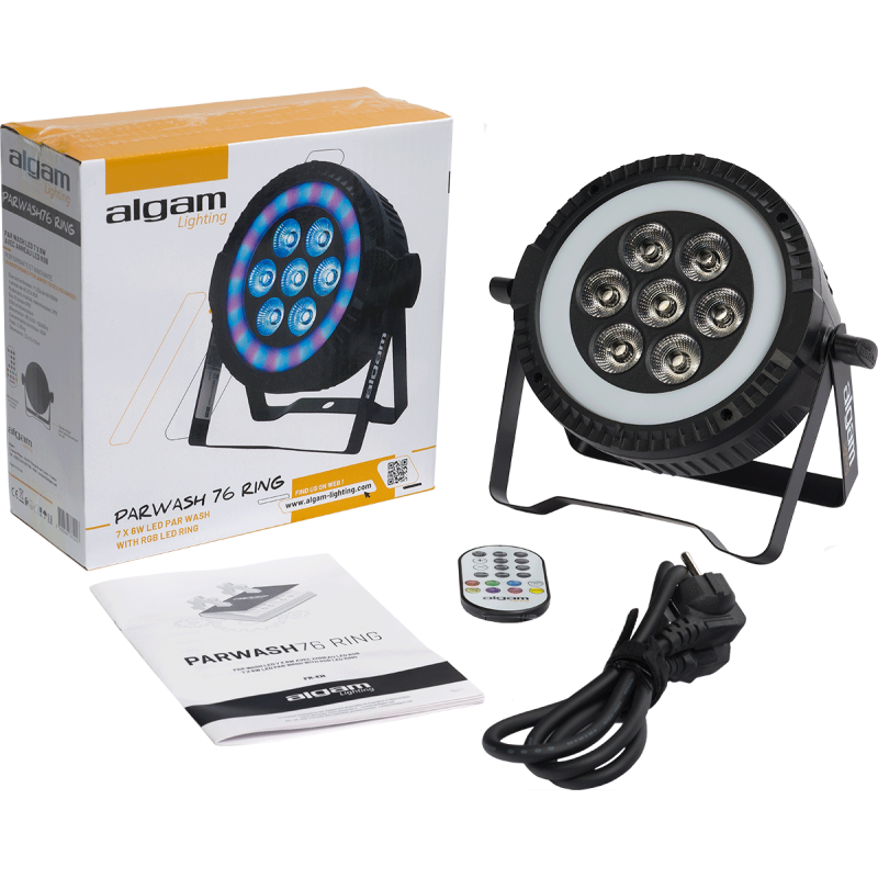 ALGAM LIGHTING PARWASH76-RING par wash 7x 6w + anneau led