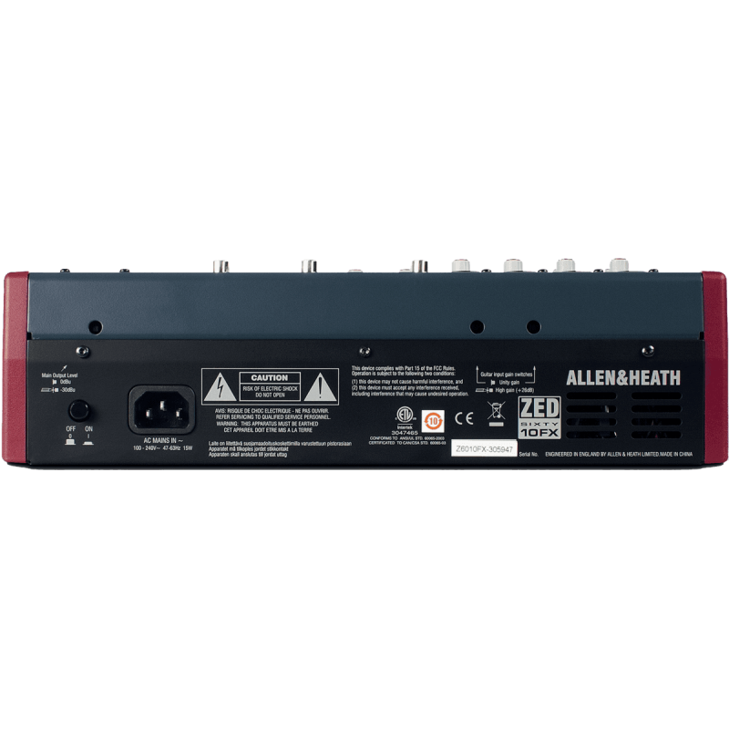 ALLEN & HEATH ZED60-10FX table de mixage zed60-10fx