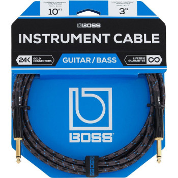 BOSS BIC-10 10ft / 3m instrument cable straight/straight 1/4" jack