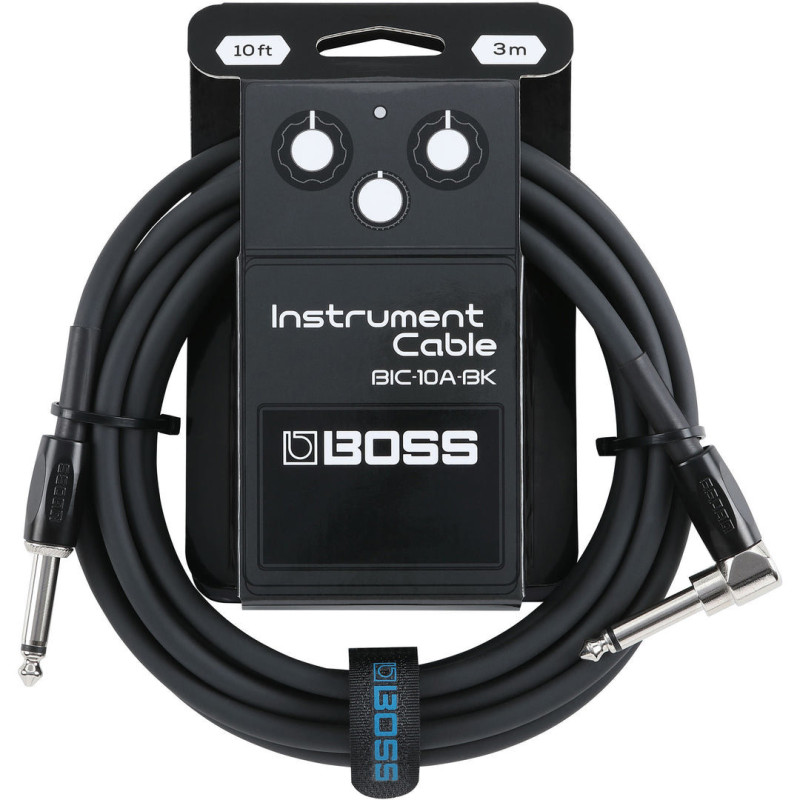 BOSS BIC-10A 10ft / 3m instrument cable angled/straight 1/4" jack