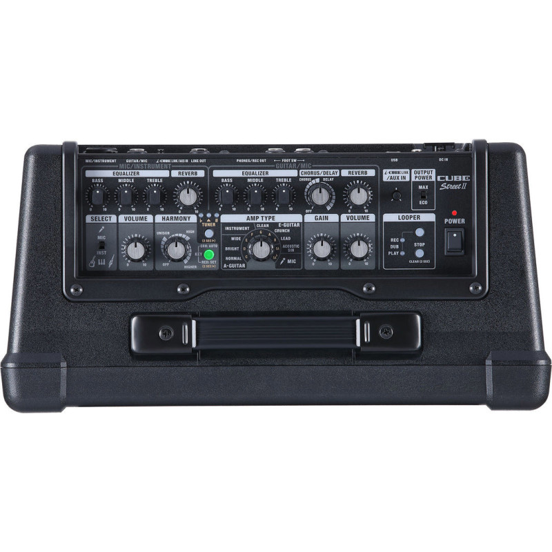 BOSS CUBE-ST2 10 watt stereo dual channel amplifier battery powered including looper vocal harmony and other effects black