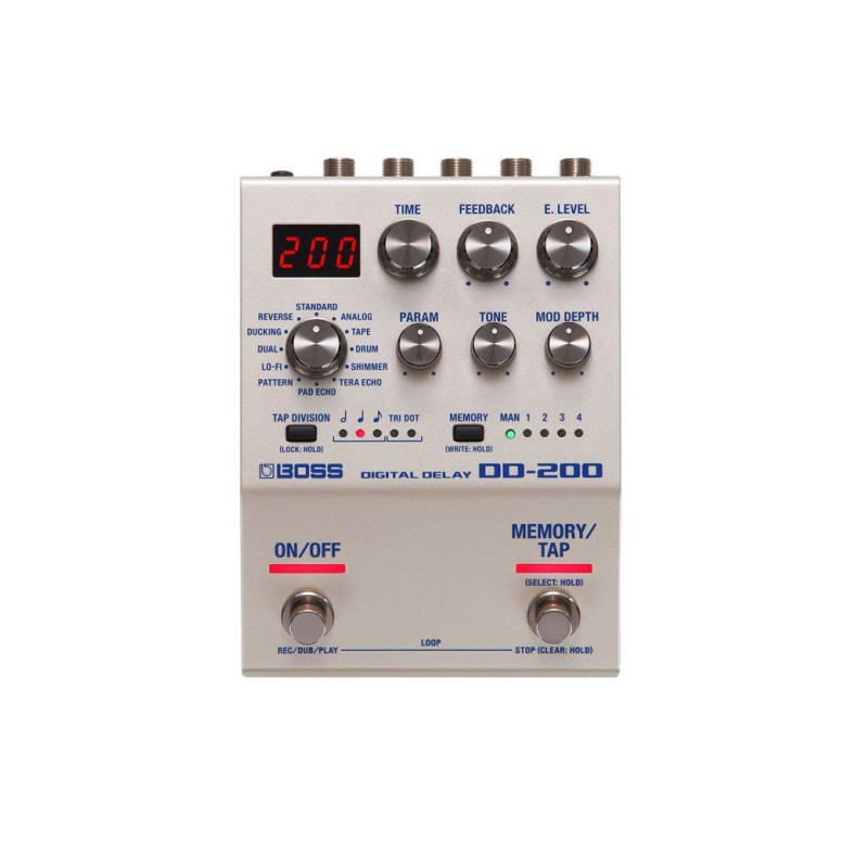 BOSS DD-200 digital delay avec 12 delay modes and midi
