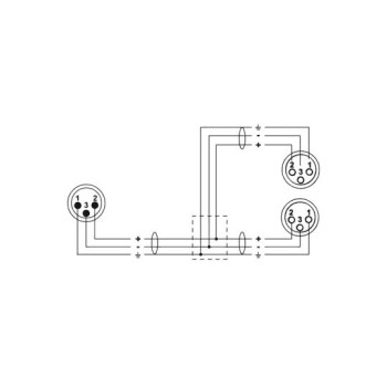 CORDIAL CFY0.3MFF câble y bretelle xrl mâle / 2 xlr femelles 30 cm