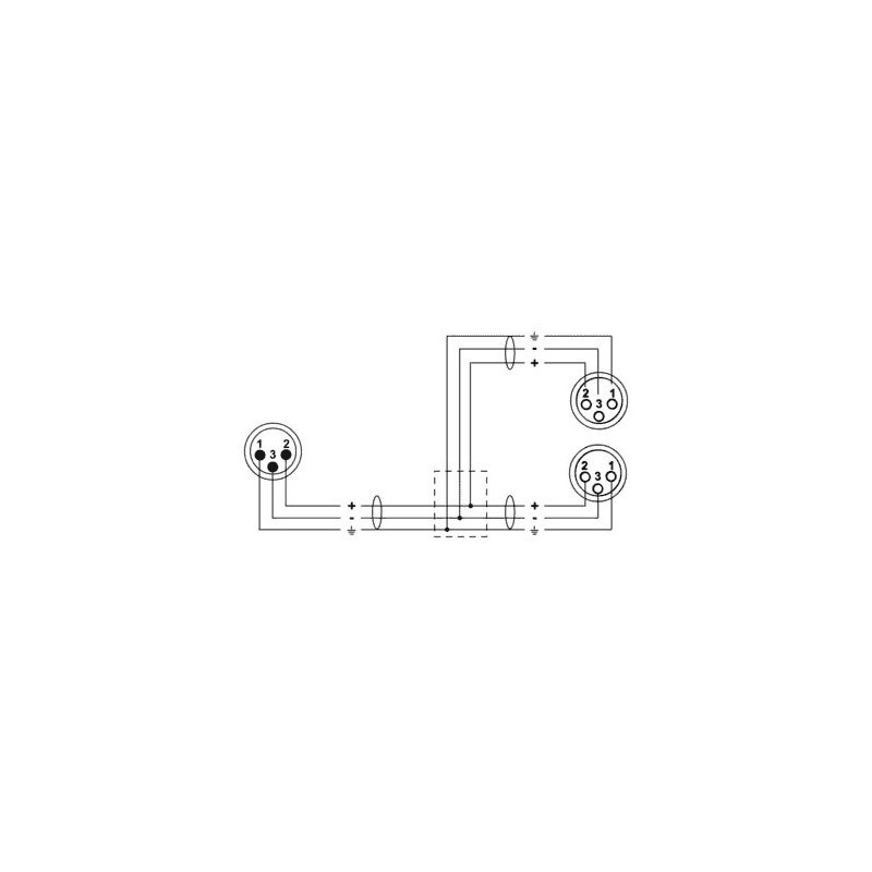CORDIAL CFY0.3MFF câble y bretelle xrl mâle / 2 xlr femelles 30 cm