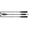 CORDIAL CFY0.3VKK câble y bretelle jack stéréo/2 jack st. fem. 30 cm