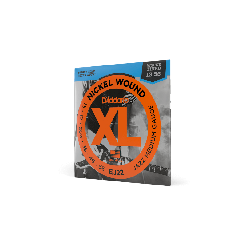 D'ADDARIO EJ22 D'Addario Cordes en nickel pour guitare électrique D'Addario EJ22, Jazz Medium, 13-56