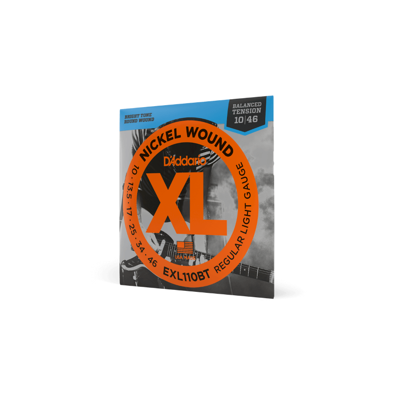 D'ADDARIO EXL110BT D'Addario Cordes en nickel pour guitare électrique D'Addario EXL110BT, Balanced Regular Light, 10-46