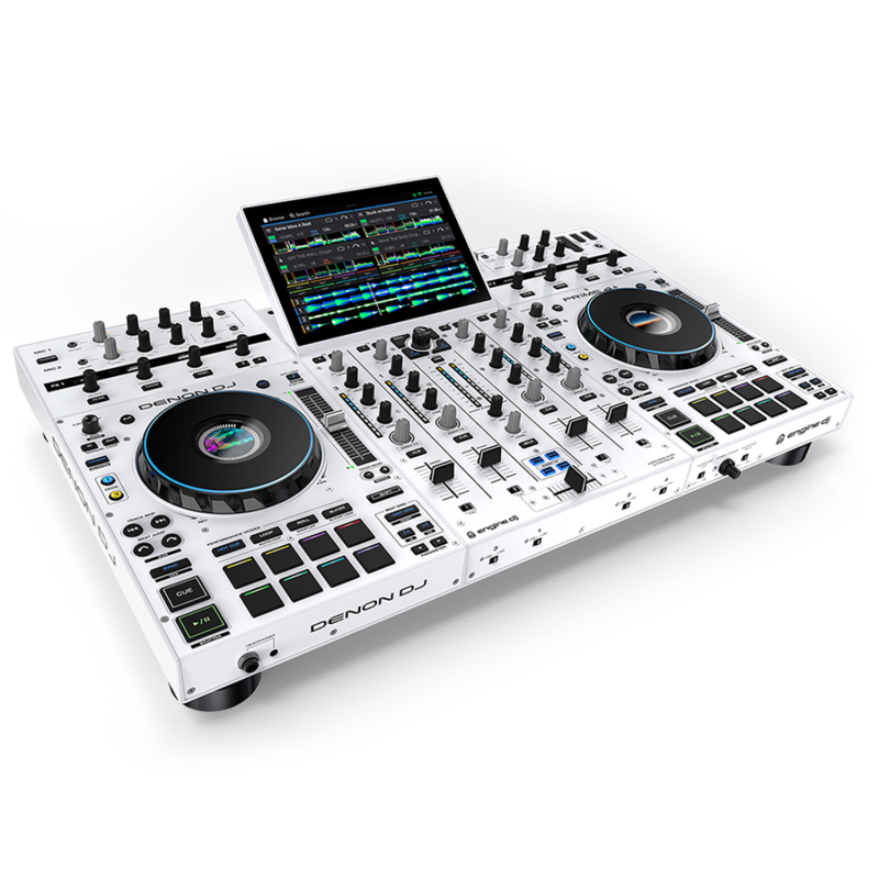 DENON DJ PRIME4+WHITE système dj tout-en-un 4 voies autonome blanc