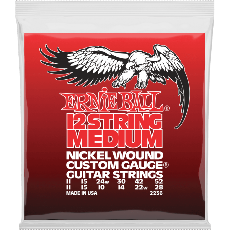 ERNIE BALL 2236 nickel wound custom gauge medium /12 cordes 11-52