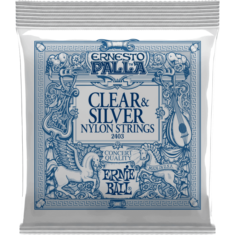 ERNIE BALL 2403 ernesto palla nylon clair-métal argenté