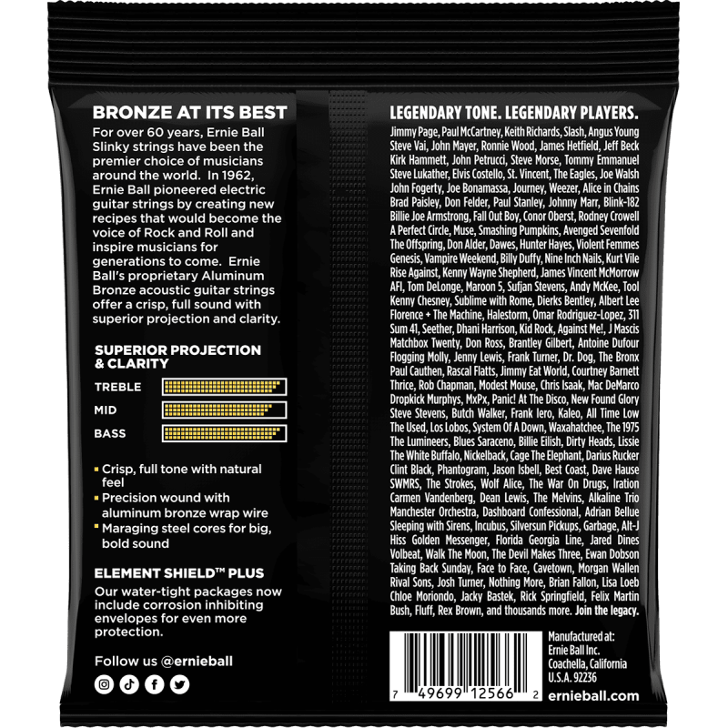 ERNIE BALL 2566 aluminium bronze medium light 12-54