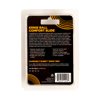 ERNIE BALL 4287 bottleneck confort en laiton chromé noir - taille s