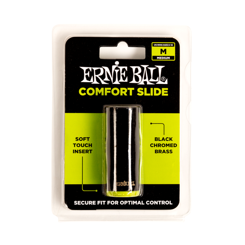 ERNIE BALL 4288 bottleneck confort en laiton chromé noir - taille m