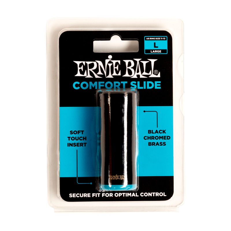 ERNIE BALL 4289 bottleneck confort en laiton chromé noir - taille l