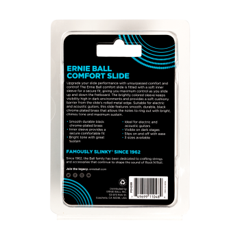 ERNIE BALL 4289 bottleneck confort en laiton chromé noir - taille l