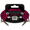 ERNIE BALL 6220 cables instrument patch pack de 3 - coudé fin & plat - 7,5 cm