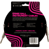 ERNIE BALL 6398 cables instrument gaine tissée jack/jack 7,62m rouge et noir